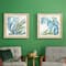 Set of 2 Blue Sea Grass Eclectic Botanical Wall Decor, 29" x 29"